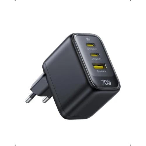 Offerta a tempo: Baseus Enerfill Caricatore USB C 70W, Caricatore Rapido GaN6 a 3 Porte, Alimentatore Compatto per MacBook Air, iPhone 17/16/15 Pro Max, iPad Pro, Galaxy S25/S24, Pixel, Laptop e altro - 36% da 35.99 € a 22.99 €