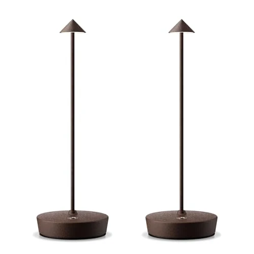 Offerta a tempo: HYMZP Lampada da Tavolo Senza Fili Ricaricabile,Lampada Led da Tavolo,3 Modalità di Colore, IP54, per Interni/Esterni, Ristorante (2x Ruggine) - 24% da 69.99 € a 53.19 €