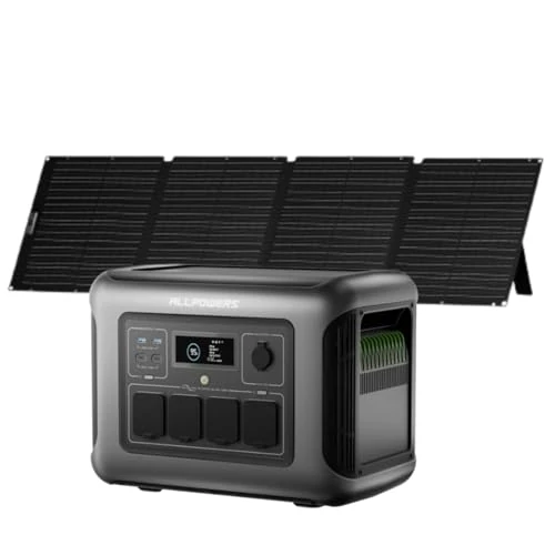 Offerta a tempo: ALLPOWERS Centrale Elettrica Portatile 1056Wh, Pannello Solare 200W Pieghevole Impermeabile (Efficienza 23-25%),R1500 LITE LiFePO4, 4x AC 1600W, Ricarica 40min, UPS, per Campeggio/Camper/Casa - 0.00% da 799.99 € a 799.99 €