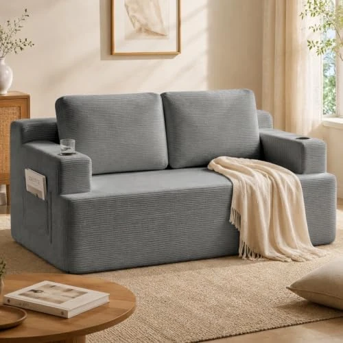 Offerta a tempo: YINIX Divano 2 Posti Velluto a Coste Gommepiume Portabicchieri Tasche - 39% da 329.99 € a 199.99 €