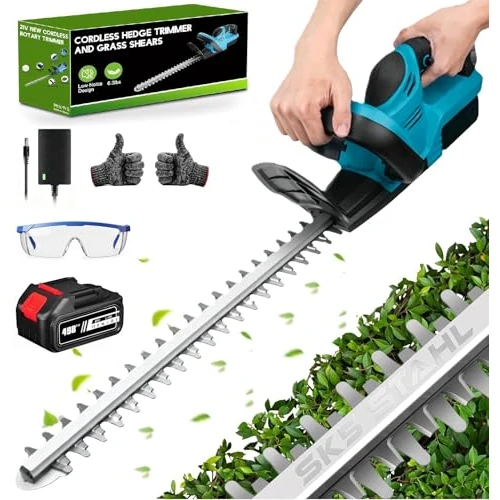 Offerta a tempo: Tagliasiepi a Batteria, 21V Tagliasiepi Elettrico con Batteria 3,0 Ah, 1000W Motore Senza Spazzole, Lama da 52 cm, Diametro di Taglio Fino a 1,5 cm, per Giardino Siepi (con 1 Batteria) - 38% da 79.99 € a 49.99 €