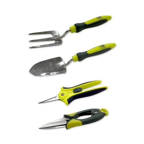 Offerta a tempo: Spear & Jackson Kew Gardens Urban Oasis Set Attrezzi Giardinaggio Balcone 4 Pezzi, Forbici, Cesoie Topiarie, Paletta e Forchetta, Utensili Compatti in Acciaio Inox per Piante da Interno e Balcone - 56% da 39.99 € a 17.60 €