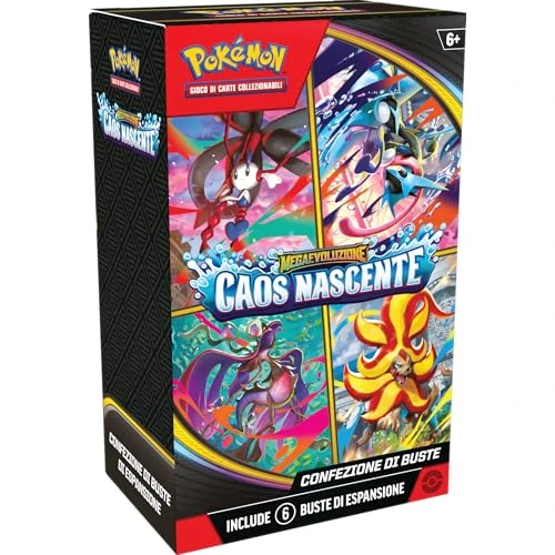 Offerta a tempo: Pokémon: confezione di buste dell’espansione Megaevoluzione - Caos Nascente del GCC Pokémon (sei buste di espansione), Edizione in Italiano - 15% da 36.00 € a 30.49 €