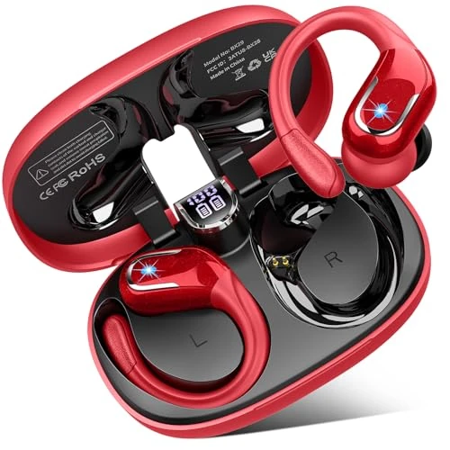 Offerta a tempo: Ltinist Cuffie Bluetooth 5.4 Sport, Auricolari Bluetooth 75 Ore HiFi Stereo,Cuffie Wireless Impermeabili IPX8,4 ENC Cancellazione Rumore Mic,Con Display a LED, Headphones Per Corsa e Sport Estremi - 76% da 89.99 € a 21.99 €