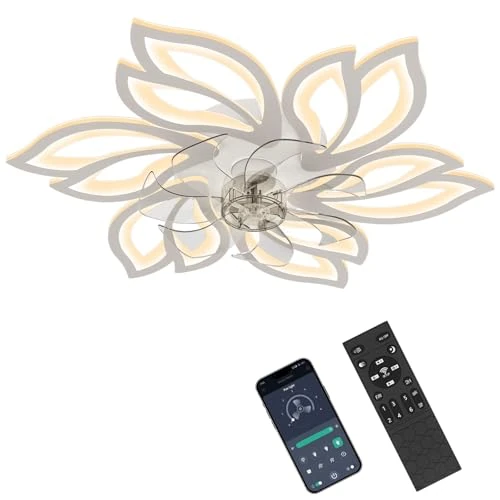 Offre limitée : Xoeminor Ventilateur de Plafond avec Lumière, Plafonnier Ventilateur 65cm Moteur Réversible 6 Vitesses Éclairage Dimmable et Silencieux pour Chambre Idéal pour Familles et Enfants de 88.99 € à 69.99 € (21% de remise)