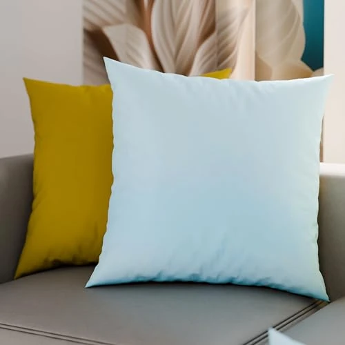 Offre limitée : PETTI Artigiani Italiani - Lot de 2 Taies d'oreiller de Lit 30x30 cm, Housses de Coussin Unies Double Face Bleu Ciel Jaune, Taie Oreiller 100% Microfibre Hypoallergénique de 9.90 € à 9.90 € (0.00% de remise)