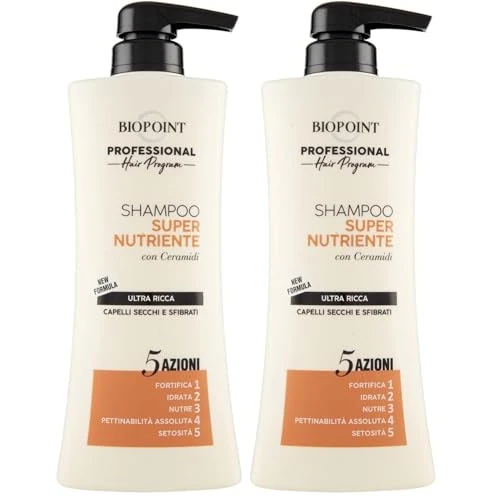 Offerta a tempo: Biopoint Professional Hair Program - Shampoo Capelli Super Nutriente, Formula Ultra Ricca per Idratare e Nutrire i capelli secchi e sfibrati, 400 ml (Confezione da 2) - 31% da 15.80 € a 10.98 €