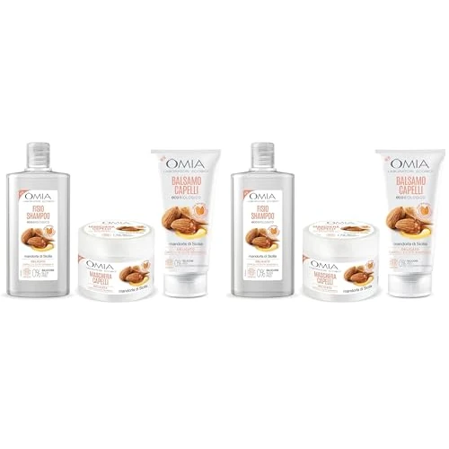 Offerta a tempo: Omia, Kit Routine Haircare, Set Cura Capelli con Shampoo, Maschera Capelli e Balsamo Capelli con Mandorla di Sicilia per Cute Sensibile, Adatto a Lavaggi Frequenti, Senza SLES e PEG - Esclusiva Amazon - 0.00% da 27.98 € a 27.98 €