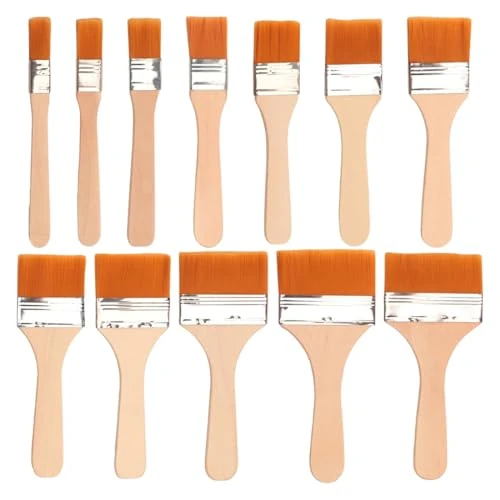 Zeitlich begrenztes Angebot: LUDHEP Pinsel Set, 12 Stück, Flachpinsel Lackierpinsel Malerpinsel, Malerpinsel mit Holzgriff, Flachpinsel, Lasurpinsel, Lackpinsel für Malerbedarf, zum Streichen, DIY, Zum Fechten, Dekorieren, Malen von 5.99 € auf 5.99 € (0.0
