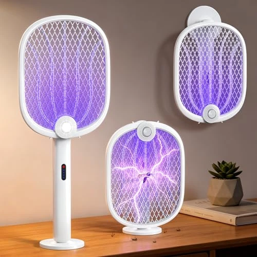 Offerta a tempo: Rolgno 4000V Racchetta Zanzare Elettrica, 180° Piega Ammazza Zanzare Elettrico con Auto Trappola UV & Manuale, 1800mAh Ricaricabile, 5 Strati Adatto, Paletta Elettrica per Interni Esterni Cucina - 5% da 29.99 € a 28.49 €