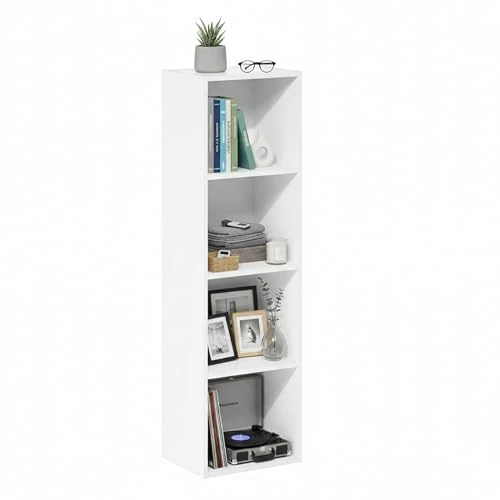 Offerta a tempo: Baroni Home Libreria a Cubi Componibile, Scaffale Modulare Multiuso per Soggiorno, Camera e Ingresso, Design Moderno, Montaggio Semplice Bianca 4 Ripiani, 24x31x106cm - 45% da 66.99 € a 36.54 €