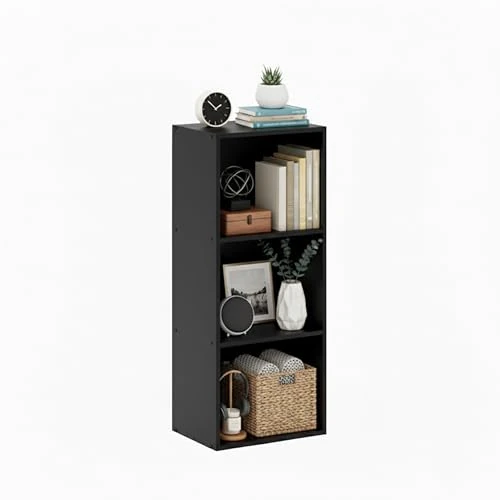 Offerta a tempo: Baroni Home Libreria a Cubi Componibile, Scaffale Modulare 3 Ripiani Multiuso per Soggiorno, Camera e Ingresso, Design Moderno, Montaggio Semplice (Nera 3 Ripiani) - 51% da 66.99 € a 32.99 €