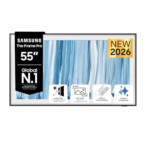 Offerta a tempo: Samsung 55" QE55LS03HWUXZT The FramePro Neo QLED 4K Glare Free ArtMode 2026 - 5% da 999.00 € a 949.00 €