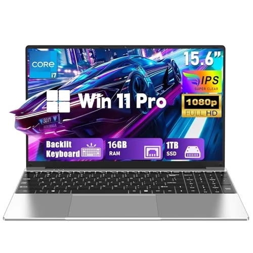 Offerta a tempo: FUNYET Computer Portatile,2026 Portatil da 15,6 pollici, 16 GB di RAM, 1 TB di SSD, Core i7-7600U Laptop PC, IPS FHD 1920 * 1080 Notebook, 6000 mAh,tastiera retroilluminata, apertura a 180° - 62% da 1399.99 € a 529.99 €