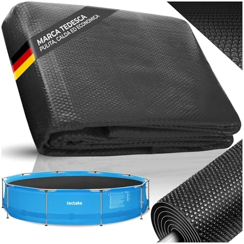 Tijdelijke aanbieding: tectake® Zwembad Afdekzeil, Rond Ø300 cm, Noppenfolie, Zwembadafdekking, Zonnefolie, Warmtefolie, Zwembadverwarming, Zelfdrijvend, Op maat te snijden, Ook voor Hottub, Spa, Lage Waterverdamping, Zwart van 29.00 € naar 29.00 € (0.00%
