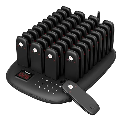 Offerta a tempo: Retekess TD175M Cercapersone Ristorante, 800M Cicalino Ristorante, 40 Cercapersone, Con Pulsante Muto, Facile da Usare, 7 Modalità di Chiamata, Pager Wireless per Area Ristorazione, Centro Ricreativo - 0.00% da 269.99 € a 269.99 €