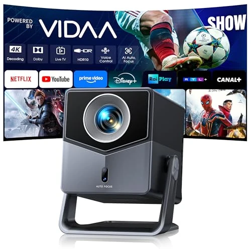 Offerta a tempo: Proiettore 4K【1400 ANSI/Vidaa Sistema】Dolby Audio Proiettore Auto Focus e Keystone Videoproiettore Bluetooth 5.4 Two-way Projector con AirPlay TOPTRO A2 Proiettores TV per HDMI/Home Cinema/Esterni - 24% da 369.99 € a 279.99 €