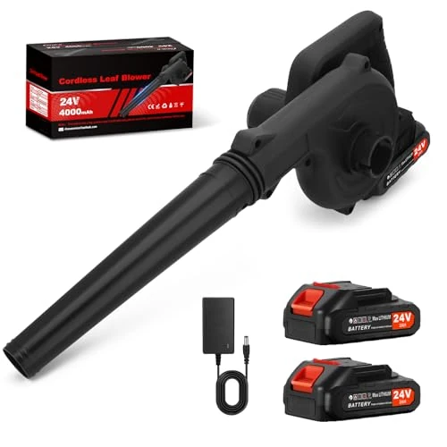 Zeitlich begrenztes Angebot: Akku-Laubbläser 24V – Kabelloser Leistungsstarker Laubbläser mit 2 Akkus & Ladegerät, Leicht & Ergonomisch, Ideal für Gartenarbeit, Terrasse, Hof, Laub, Staub, Schnee von 49.99 € auf 49.99 € (0.00% Rabatt)