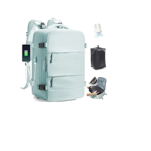 Offerta a tempo: SZLX Zaino Ryanair 40x30x20 Sottovuoto con Pompa Ryanair 40x30x20 Donna Zaino da Viaggio Wizzair Bagaglio a Mano Uomo per Laptop da 14Pollici,Azzurro,Ryanair/Wizz 40x30x20cm-Zaino Sottovuoto Con Pompa - 0.00% da 56.99 € a 56.99 €