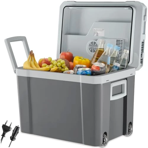 Offerta a tempo: tectake® Frigorifero Portatile Elettrico con Manici e Rotelle 35 L, 52,5x35x40 cm, Frigorifero Piccolo 2in1 Funzione Freddo Caldo, mini frigo portatile presa per Auto e Casa, ECO Mode, Frigo x Camping - 11% da 99.79 € a 88.79 €