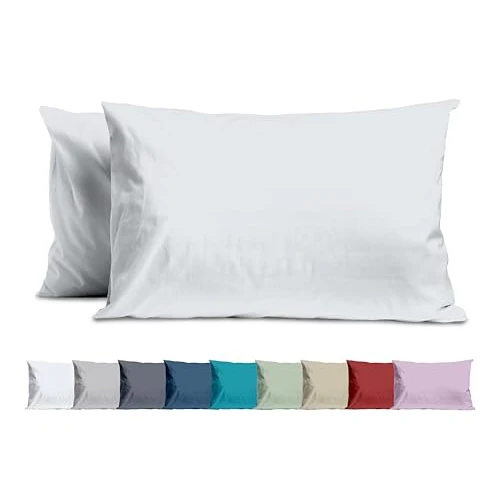Offerta a tempo: Coppia Federe in Microfibra Tinta Unita, Set di 2 per Cuscino Letto, Misura Standard 50x80 cm, Chiusura a Busta - 51% da 7.90 € a 3.90 €