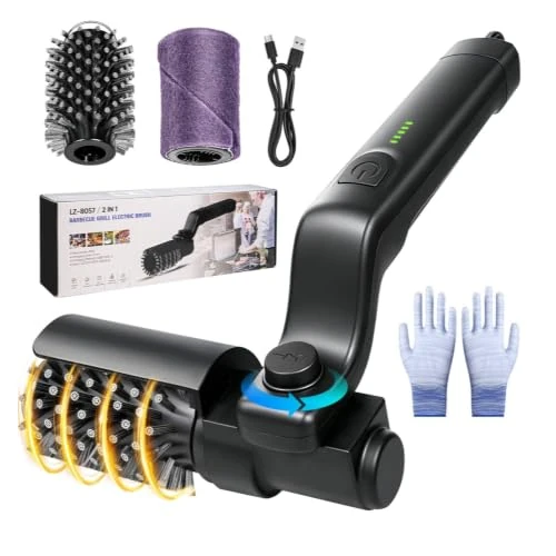 Offre limitée : Brosse électrique pour barbecue, nettoyeur de barbecue électrique sans fil avec 3 niveaux de nettoyage, autonomie de 180 min, angle de 180°, USB-C rechargeable, 2 têtes de brosse pour grille de de 19.99 € à 16.99 € (15% de remise)
