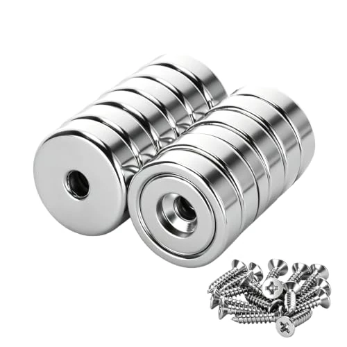 Oferta limitada: VINATO 12 Imanes de Neodimio con Agujero y Tornillos M4 20x5 mm, Imán de Olla con Carcasa de Acero, Fuerza de Sujeción 10 kg Vertical, Arandelas y Caja de Almacenaje de 11.99 € a 11.99 € (ahorro 0.00%)