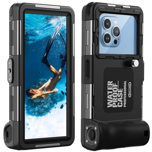Tijdelijke aanbieding: Lanhiem Professionele waterdichte beschermhoes IP68 15 m voor iPhone Samsung Huawei Xiaomi, compatibel met mobiele telefoons tot 6,9 inch, geschikt voor duiken, snorkelen, surfen, zwart van 41.99 € naar 41.99 € (0.00% korting)
