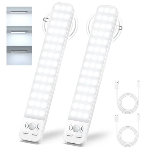 Offerta a tempo: Generico Luci Armadio LED con Sensore, Luce Sottopensile Cucina LED 2000mAh Ricaricabile USB, Luce LED Magnetica Sottopensile, Lampada LED Ricaricabile per Guardaroba, Cucina e Corridoio (2 Pezzi) - 0.00% da 12.99 € a 12.99 €