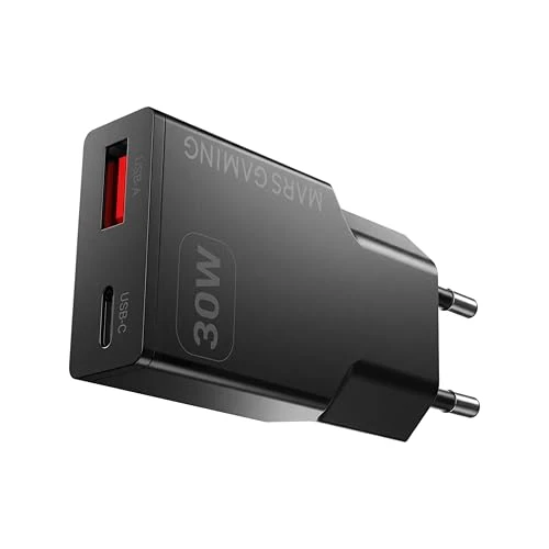 Offerta a tempo: Mars Gaming MD-GAN30, Caricatore USB 30W, Ricarica Rapida PD 3.0 e QC 3.0, Tecnologia GaN, Formato Ultracompatto e Leggero, 9 Protezioni di Sicurezza, Porta USB-C e USB-A, Spina Europea Tipo C, Nero - 0.00% da 7.90 € a 7.90 €