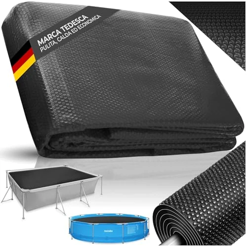 Limited-time offer: tectake® Rectangular Swimming Pool Cover with Heat Insulation, 2 x 3 m, Cuttable Solar Foil, Compact Storage, Protective Floating Solar Pool Heater for Swimming Pools & Paddling Pools - Black from 68.99 £ to 23.99 £ (save 65.23%)