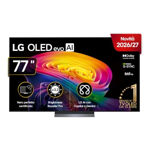 Offerta a tempo: LG OLED evo AI 77 Pollici, Serie C6 2026 Smart TV 4K - OLED77C64LA - 36% da 3599.00 € a 2289.00 €