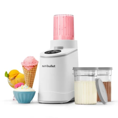 Offerta a tempo: nutribullet Chill – Gelatiera per Gelato, Sorbetto, Smoothie, Frozen Yogurt, Ice Cream, 5 Programmi Automatici, Macchina per Gelato, 3 Contenitori con Coperchio, Ideale per Famiglie, Bianca (NBD0503W) - 35% da 229.90 € a 149.00 €