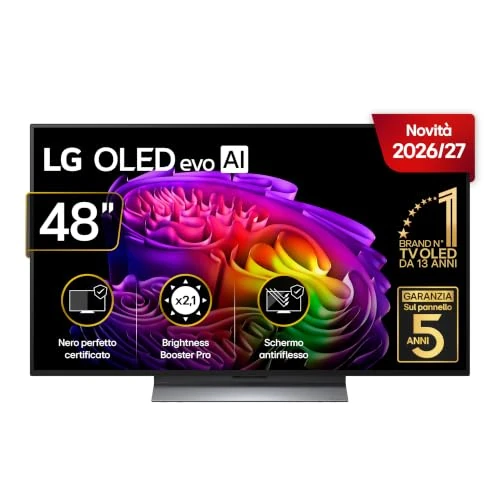 Offerta a tempo: LG OLED evo AI 48 pollici Serie G6S OLED48G66LS, Smart TV 4K, Base da appoggio inclusa, Hyper Radiant Color, Processore α11 Gen3, Dual AI Engine, Dolby Vision & Atmos, VRR e G-Sync 4K@165Hz, 2026 - 14% da 1799.00 € a 1549.00 €