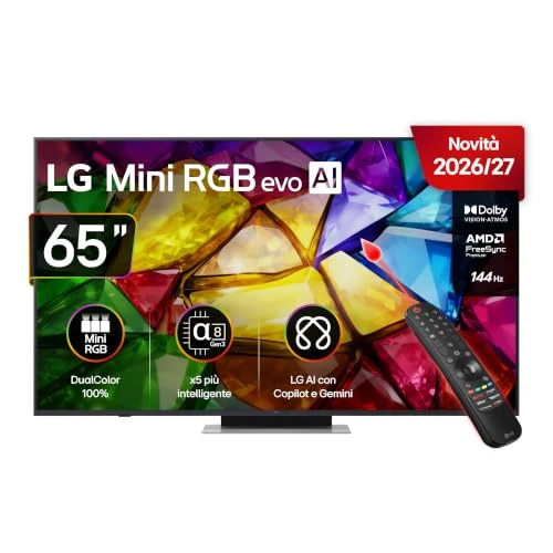 Offerta a tempo: LG Mini RGB 65 Pollici, Serie MRGB87 2026 Smart TV 4K - 65MRGB87B6B - 53% da 2199.00 € a 1043.00 €