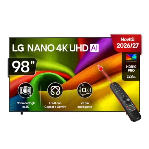 Offerta a tempo: LG NANO AI UHD 98 Pollici, Serie NU90 2026 Smart TV 4K - 98NU900B6LB - 0.00% da 1474.00 € a 1474.00 €