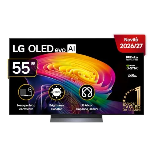 Offerta a tempo: LG OLED evo AI 55 Pollici, Serie C6 2026 Smart TV 4K - OLED55C64LA - 18% da 1399.00 € a 1150.00 €