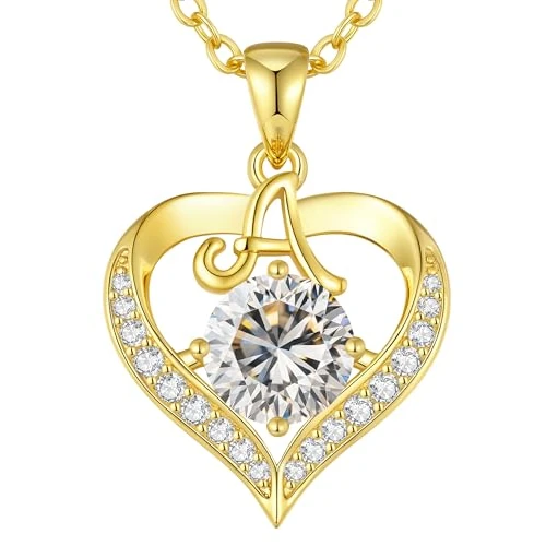 Offerta a tempo: LOUISA SECRET Collana donna cuore Capital con Placato di rodio e oro 18K | Lettere A-Z Regalo per Mamma Rivestimento,Catena Regolabile 45+5cm,Idea Regalo per San Valentino,Compleanno,Donna Natale - 35% da 49.99 € a 32.55 €