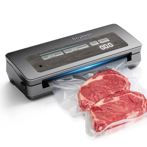 Offerta a tempo: Macchina per sottovuoto, 90 kPa, 100 W, ampia tenuta, tutto in uno, potente contenitore per alimenti, taglierina integrata | Contenitore per sacchetti (Grigio) - 0.00% da 139.99 € a 139.99 €