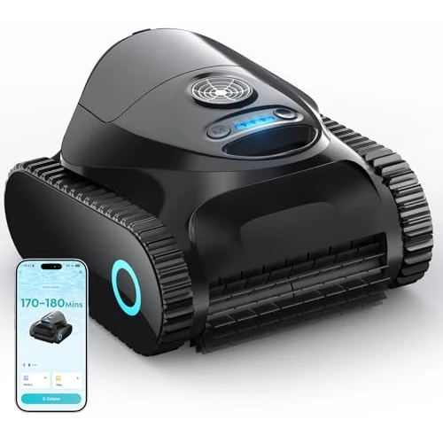 Offerta a tempo: C1 Robot Piscina Pareti e Fondo, Linea d'acqua, Doppio Filtro, Aspiratore Piscina Senza Fili, 7 Modalità di Pulizia, 170-180 min, Pulitore con App, Robot Pulisci Piscine fino a 160 m² - 20% da 499.99 € a 399.98 €