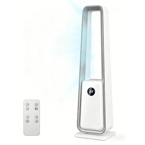 Zeitlich begrenztes Angebot: Aiorber Leise Rotorloser Turmventilator mit Fernbedienung: 75° Oszillation Blattloser Ventilator 3 Modi & 12H Timer Bladeless Fan - Standventilator für Schlafzimmer/Wohnzimmer/Kinderzimmer/Büro von 114.99 € auf 114.99 € (0.00%