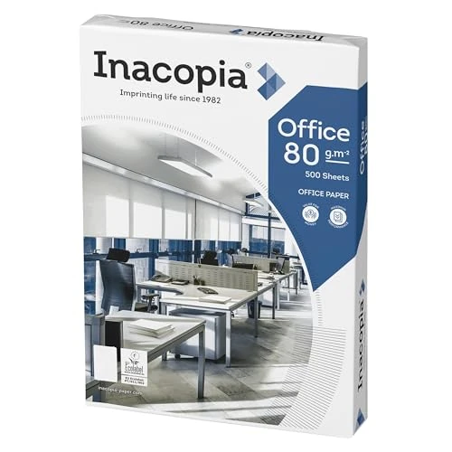 Offerta a tempo: INACOPIA Office Carta A4 80gr – 1 Risma da 500 Fogli – Carta per Stampante Laser e Inkjet – Alta Bianchezza, Carta Ufficio Certificata PEFC - 0.00% da 10.90 € a 10.90 €