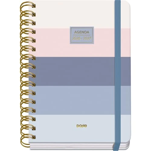 Tijdelijke aanbieding: Dohe - Schoolagenda 2026-2027 - September tot Juni, Weekoverzicht, A5 (15x21 cm), Harde Kaft Met Soft Touch, Dubbele Spiraal, Elastische Sluiting, 2 Stickerpagina's, Spaans en Engels - Donna van 10.13 € naar 10.13 € (0.00% korting)