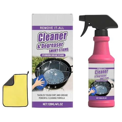 Offerta a tempo: Fast-Acting Heavy-Duty Grill Degreaser Spray, 120ml BBQ Grill Cleaner for Outdoor Grills, Heavy Duty Degreaser Cleaner Spray, All Purpose Heavy Oil Cleaning Agent for Barbecue Grills (1set) - 37% da 26.88 € a 16.88 €