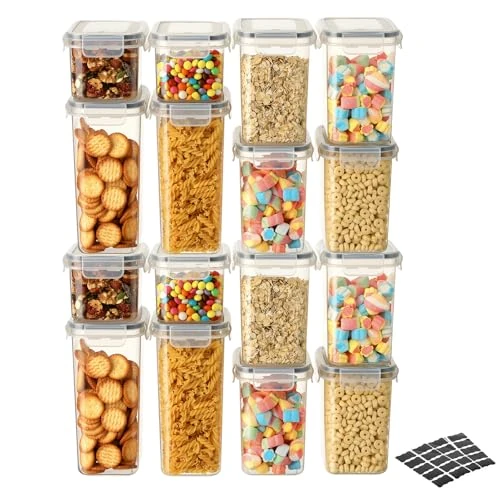 Zeitlich begrenztes Angebot: VINATO Vorratsdosen mit Deckel Luftdicht, Zucker KöRner Aufbewahrungsbox KüChe Mottensichere mit Etikett, 16 Set KüChe Organizer VorratsbehäLter Luftdicht BPA-frei Frischhaltedosen für Mehl, Zucker von 32.99 € auf 32.99 € (0.0