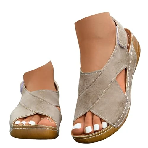 Sandalias Mujer Verano Sandalias Ortopedicas Mujer Cómodas Cuñas Verano Zapatos Ortopedicas Valgo Ligeras Cómodas Sandalia Artificial Zapatos Verano Abierta Antideslizante Elegantes Cómodos Viajes Y