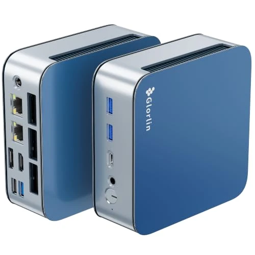 Offerta a tempo: Glorlin Mini PC Ryzen 5 6600H (Beats 7430U), 16G LPDDR5 512G NVMe SSD, mini computer desktop con triplo display 4K, WiFi 6 BT5.3 Dual LAN, mini computer per ufficio, casa, lavoro - 5% da 599.99 € a 569.99 €