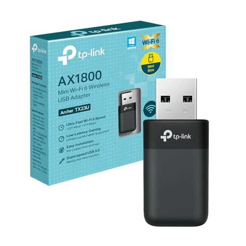Offerta a tempo: TP-Link Archer TX23U WiFi 6 AX1800Mbps, Adattatore USB Nano Scheda di Rete, Wireless Dual Band, Driver Interno Preinstallato, USB 3.0, MU-MIMO, WPA3, OFDMA, Windows 11/10 - 20% da 24.99 € a 19.99 €