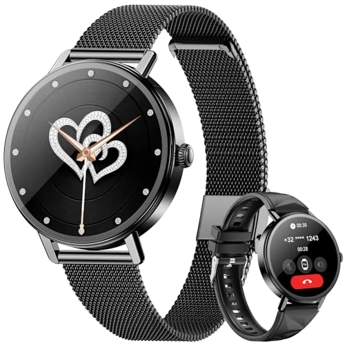 Offerta a tempo: Blackview Smartwatch Donna, Effettua e Rispondi alle Chiamate, Orologio Smartwatch Fitness con 1.26' HD 112+ Sportive/SpO2/Monitoraggio del Sonno/Cardiofrequenzimetro per Android IOS - 64% da 99.99 € a 35.99 €