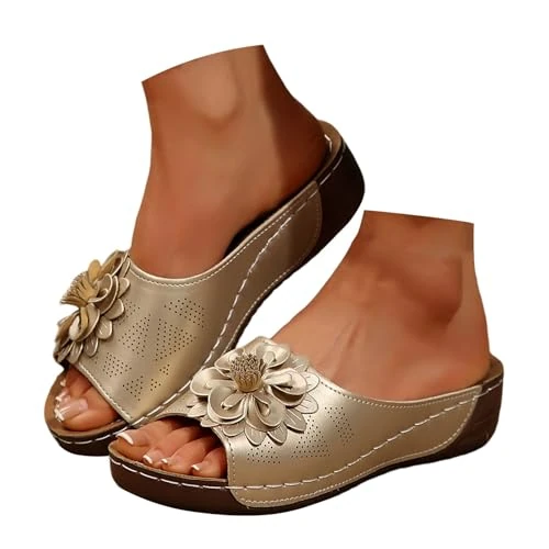 Offerta a tempo: Ciabatte Casa Donna, Sandali Donna Ortopediche Scarpe Estive Eleganti Comodi Antiscivolo Ciabatte Leggeri Morbido Pianta Larga Sandalo Per Fascite Plantare Infradito Basso Spiaggia Doccia Pantofole - 0.00% da 6.66 € a 6.66 €